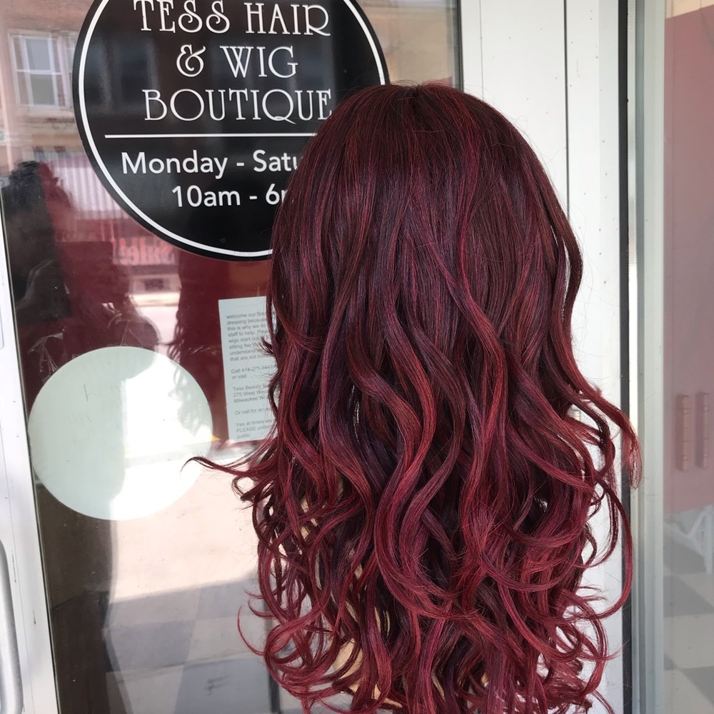 Wig Burgundy wine magenta ombré no Red Wig 2020 - Picture 5 of 8